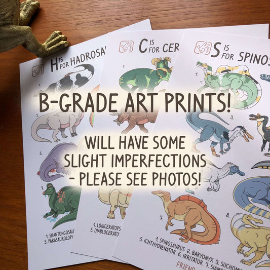 Dinosaur Group B-Grade A4 Art Prints (Seconds Sale)