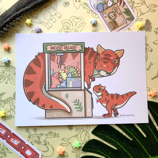 Carnotaurus Ancient Arcade Art Print