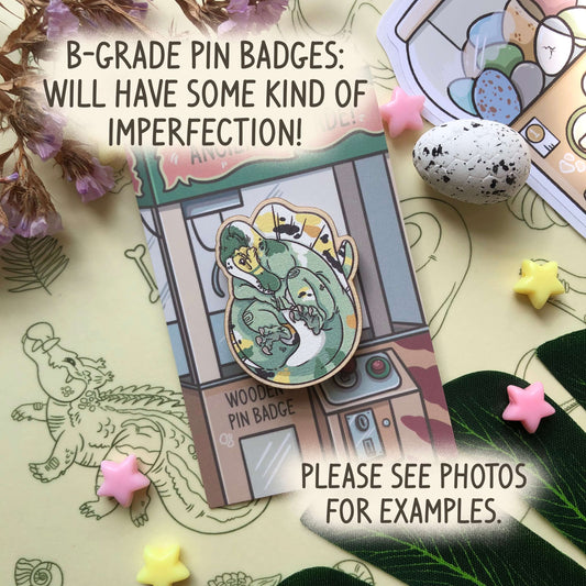 Sale Wooden Spinosaurus Pin Badge B-Grade