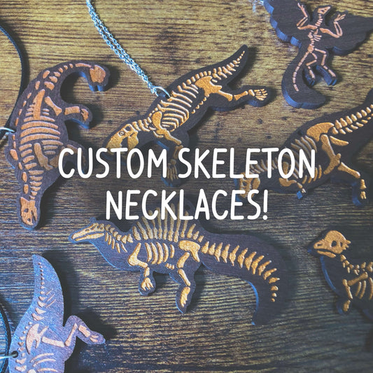 Custom Wooden Skeleton Necklace