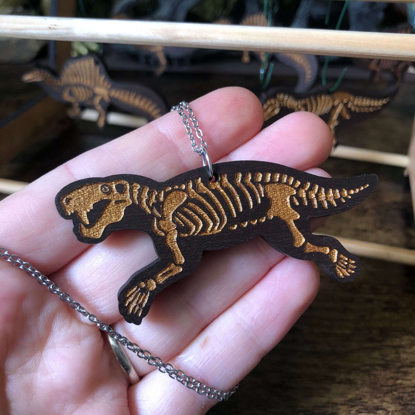 Custom Wooden Skeleton Necklace