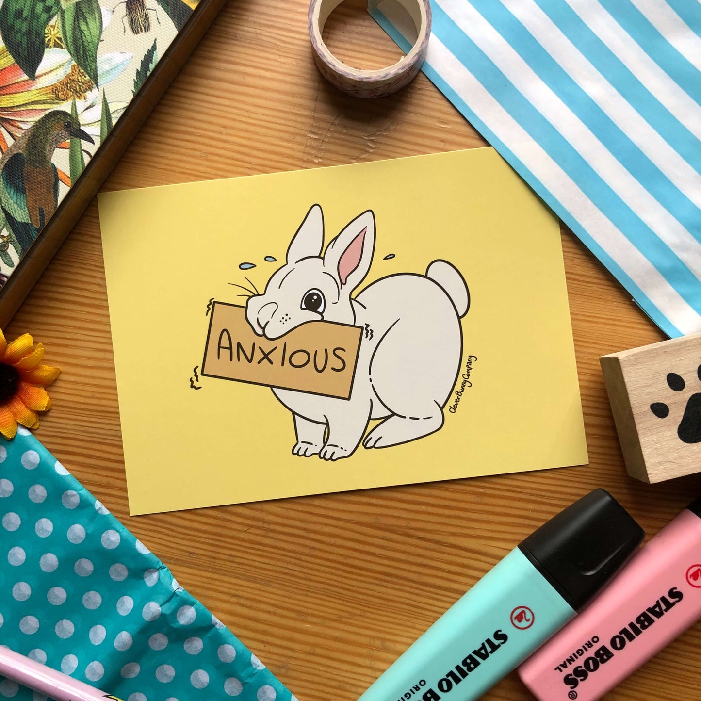 Anxious Bunny Postcard Art Print