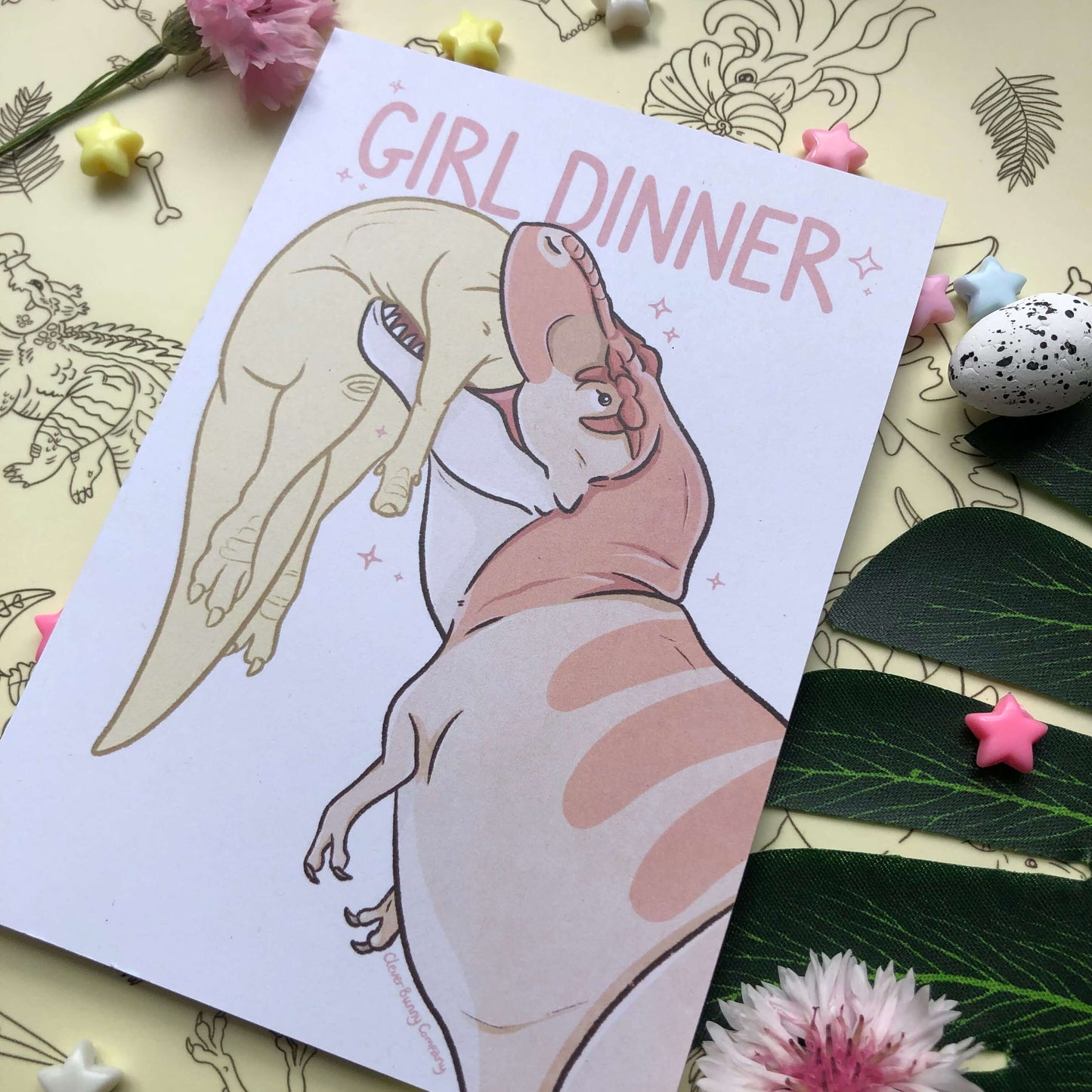 Girl Dinner Tyrannosaurus Rex Art Print