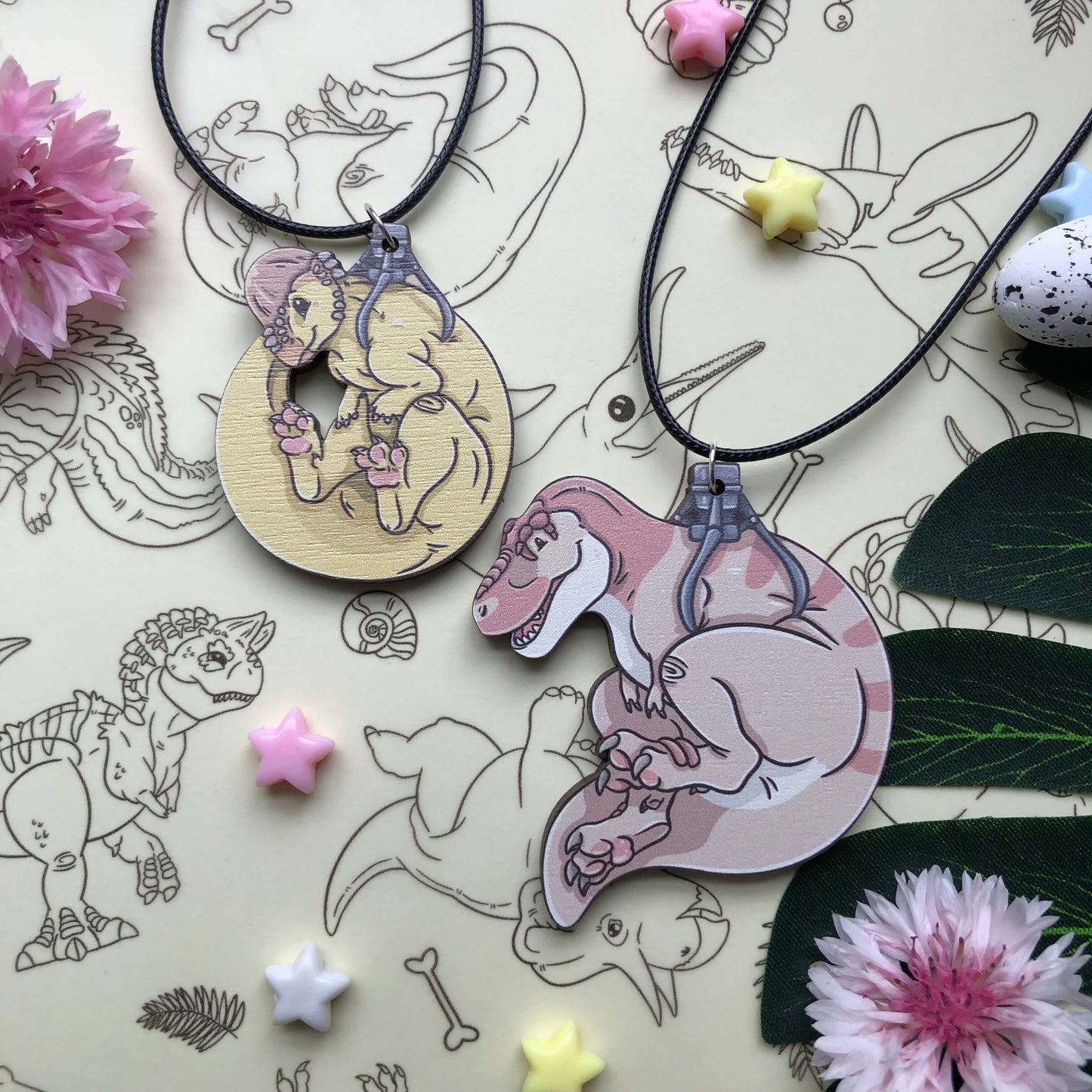 Tyrannosaurus Rex - Ancient Arcade: Prehistoric Wooden Statement Necklace