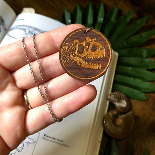 Carnotaurus Skull Charm Necklace