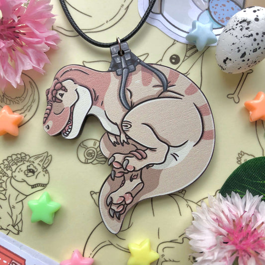 Tyrannosaurus Rex - Ancient Arcade: Prehistoric Wooden Statement Necklace