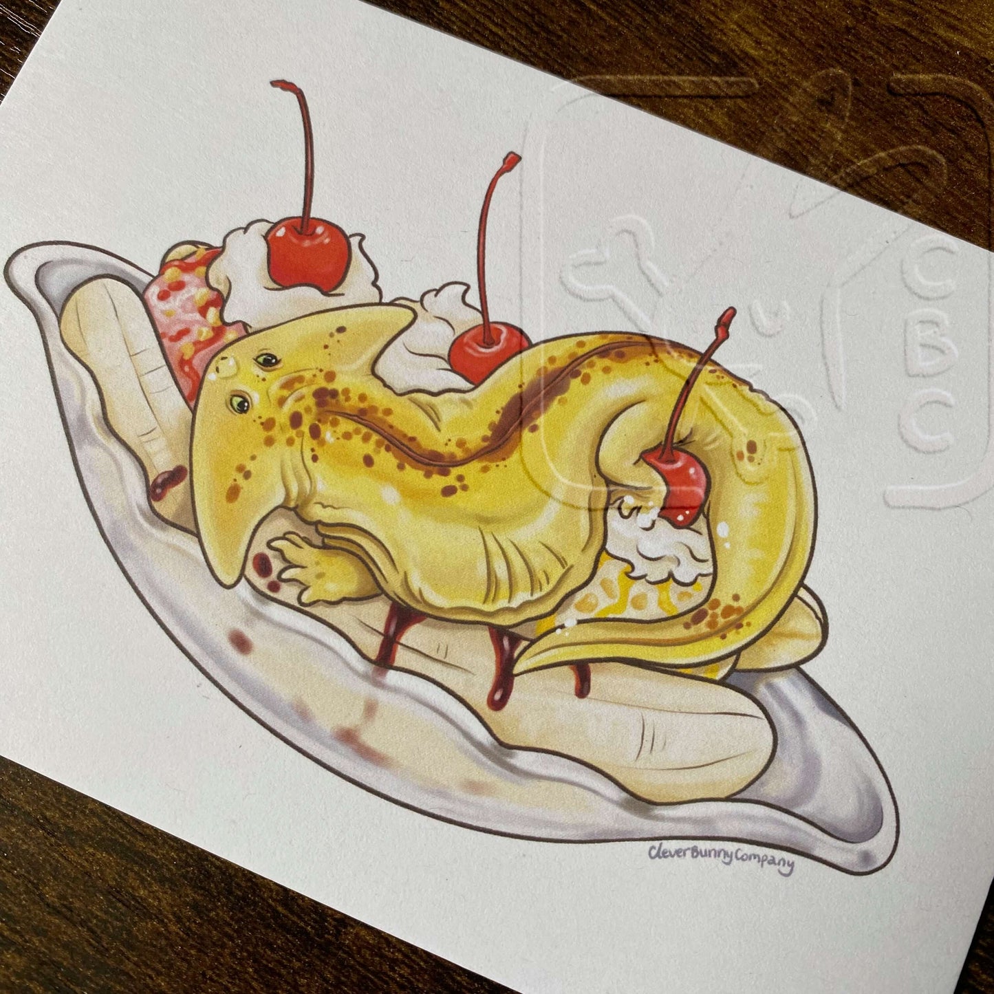 Diplocaulus Banana Split Illustration Art Print