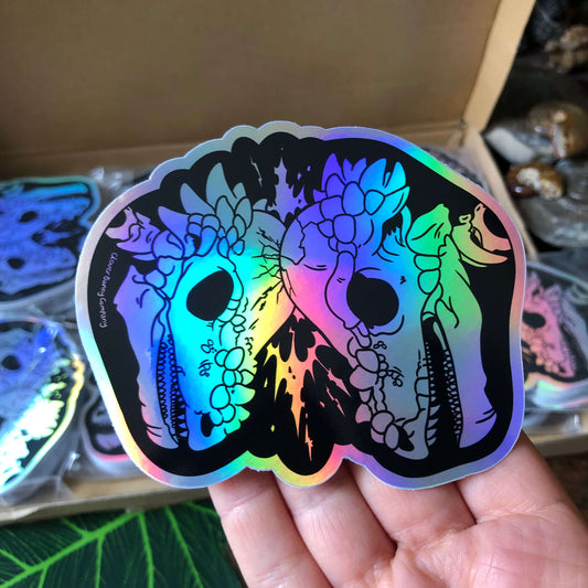 Pachycephalosaurus Skull Holographic Sticker