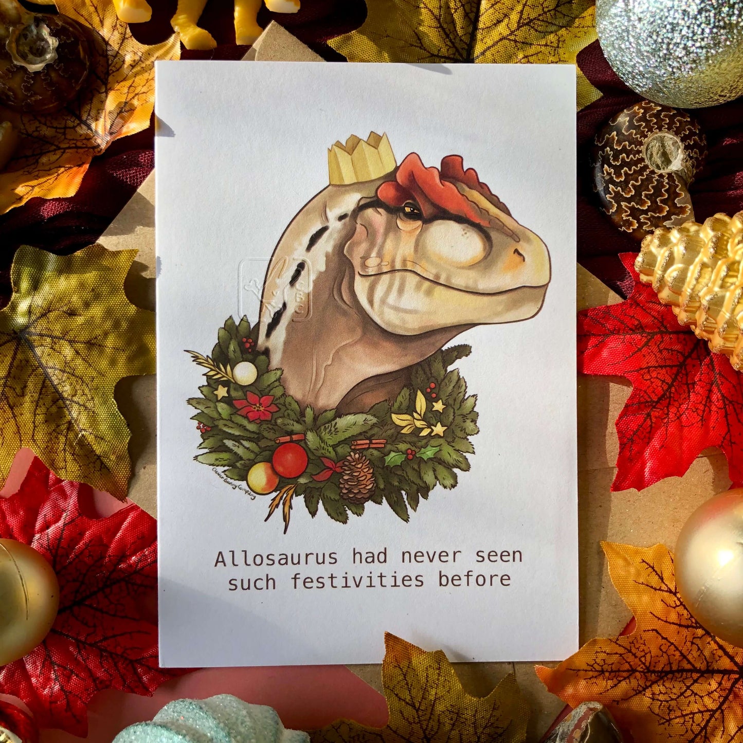 Mixed Pack of x3 Prehistoric Christmas Cards Preorder (for delivery Early Dec - UK)