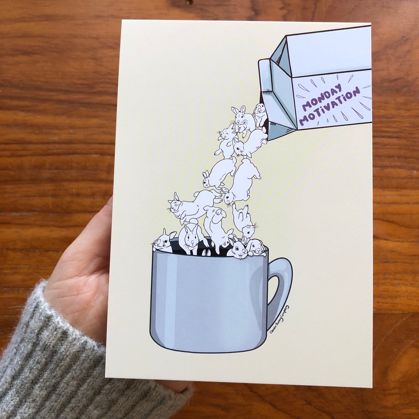 Monday Motivation Cup of Bunnies Postcard