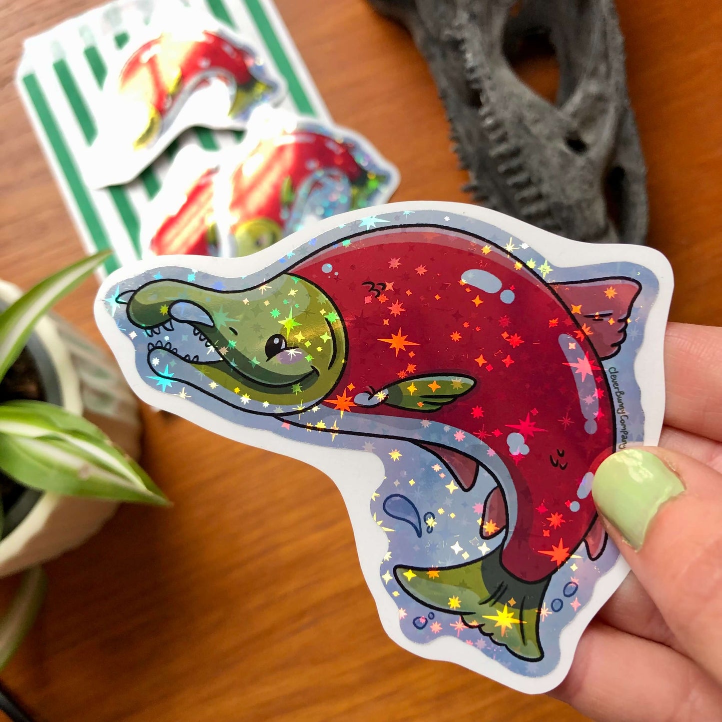 Holo Spike-Toothed Salmon sticker