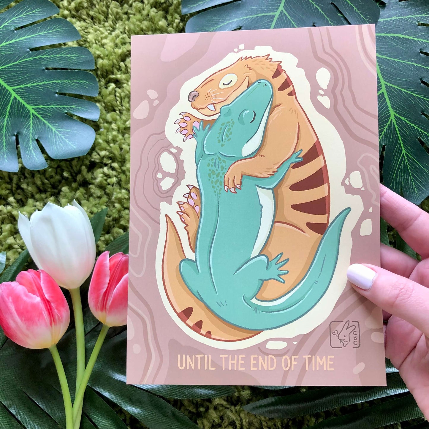 Triassic Cuddle Art Print