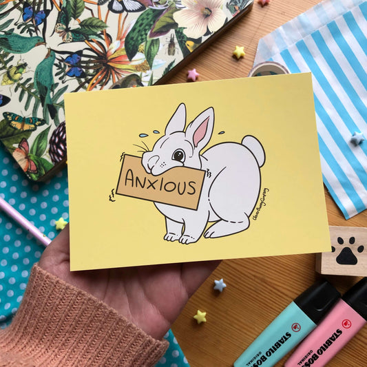 Anxious Bunny Postcard Art Print