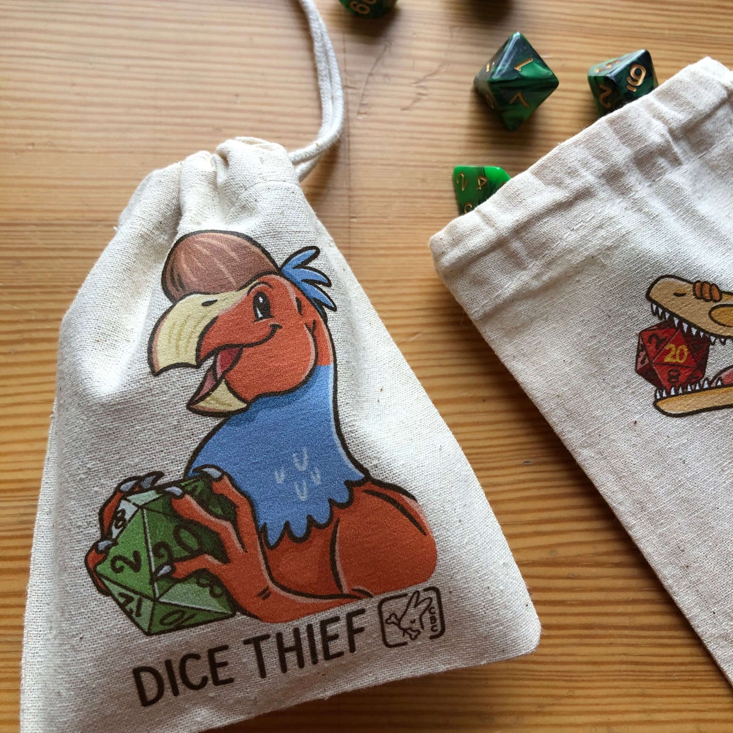 Dinosaur dice bags