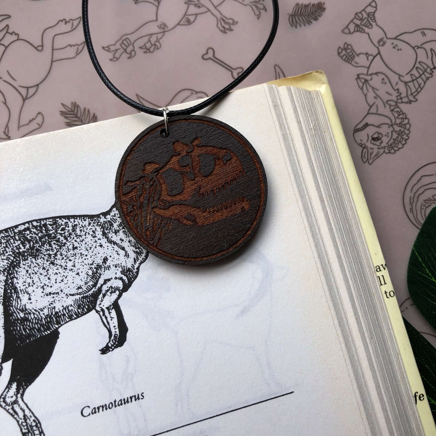 Carnotaurus Skull Charm Necklace