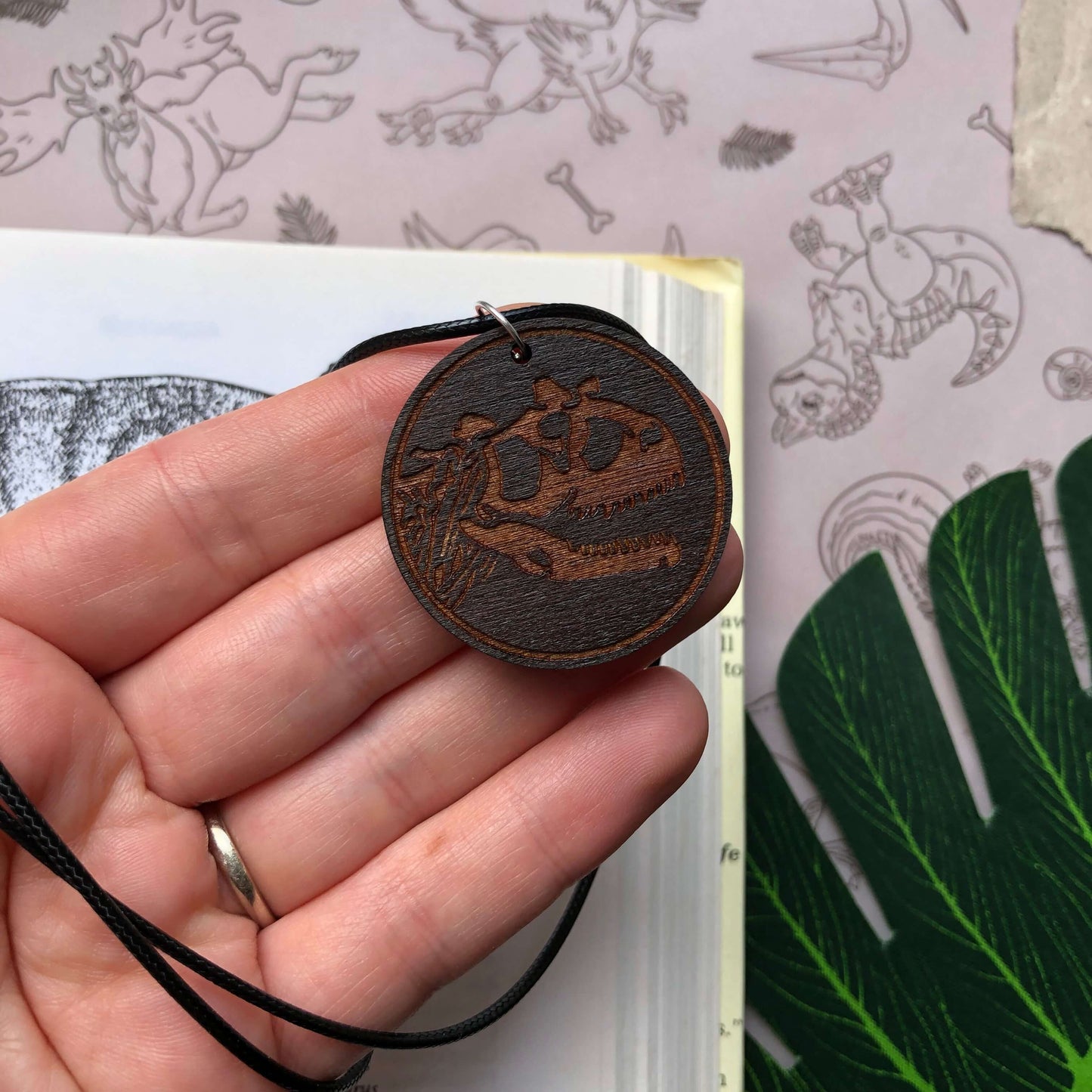 Carnotaurus Skull Charm Necklace
