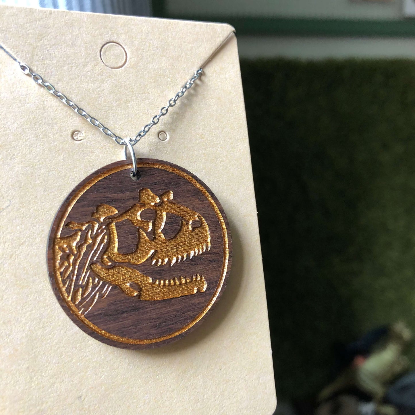 Carnotaurus Skull Charm Necklace