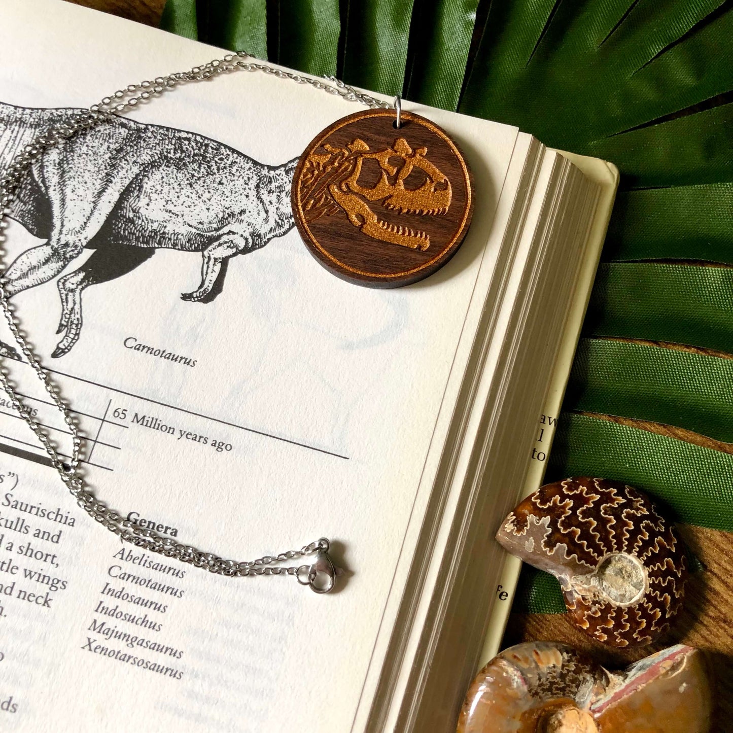 Carnotaurus Skull Charm Necklace