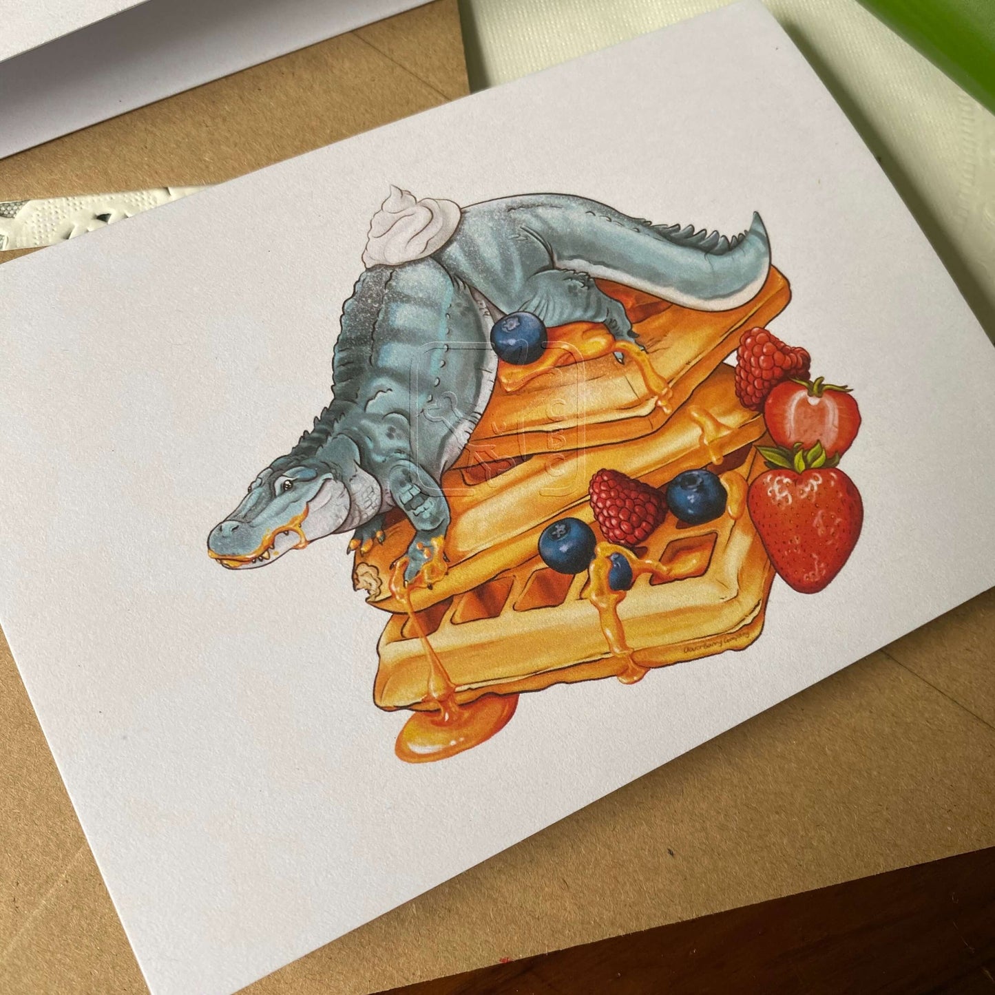 Deinosuchus Waffle Greetings Card