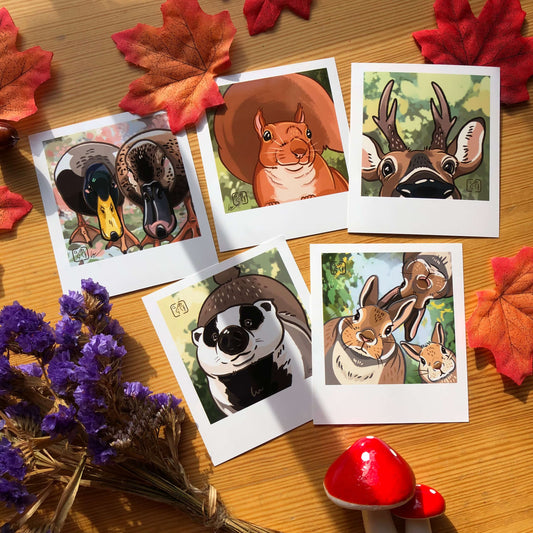 Enchanted Wildlife Polaroid Art Prints - Mystery Pack