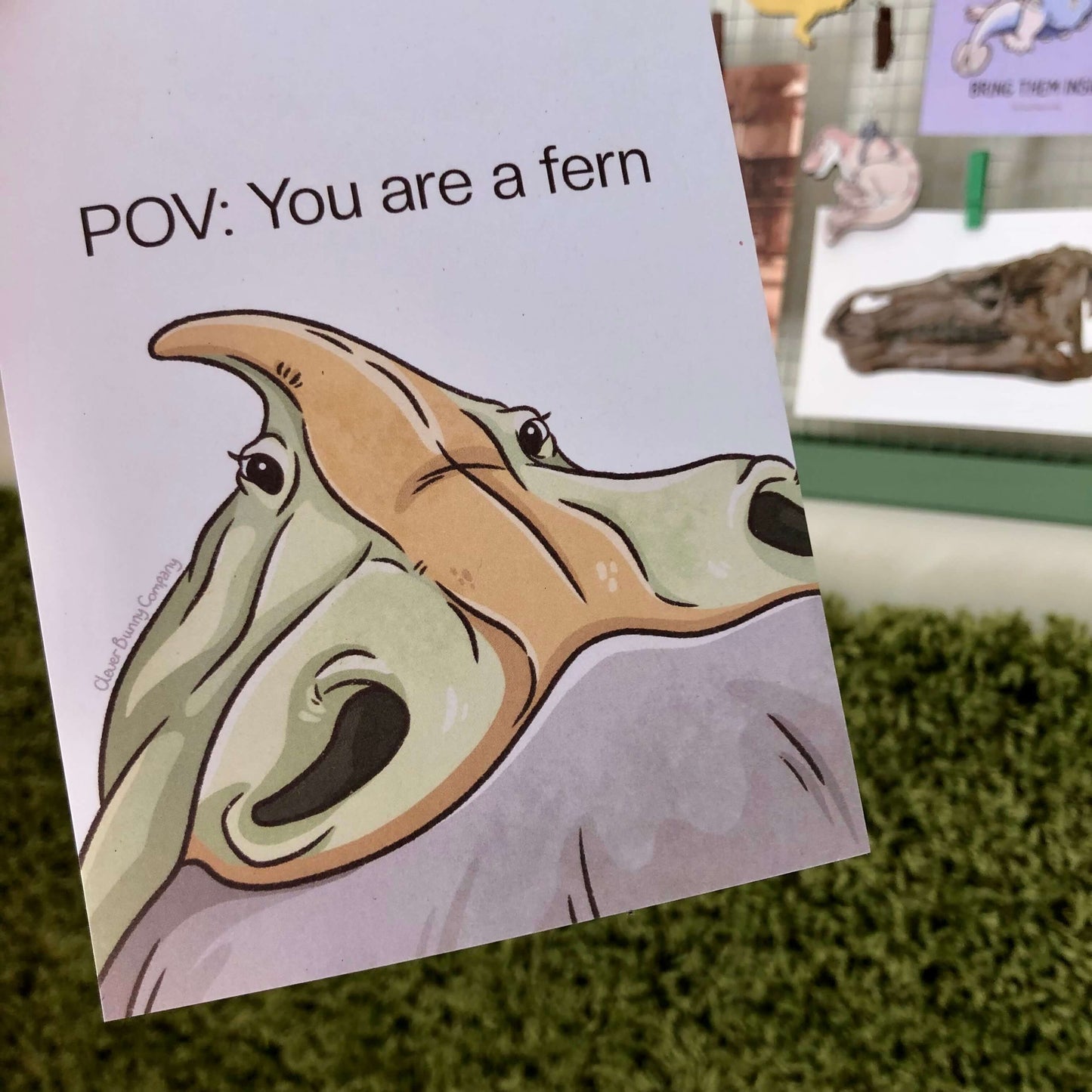 Parasaurolophus POV: you are a fern Meme Art Print