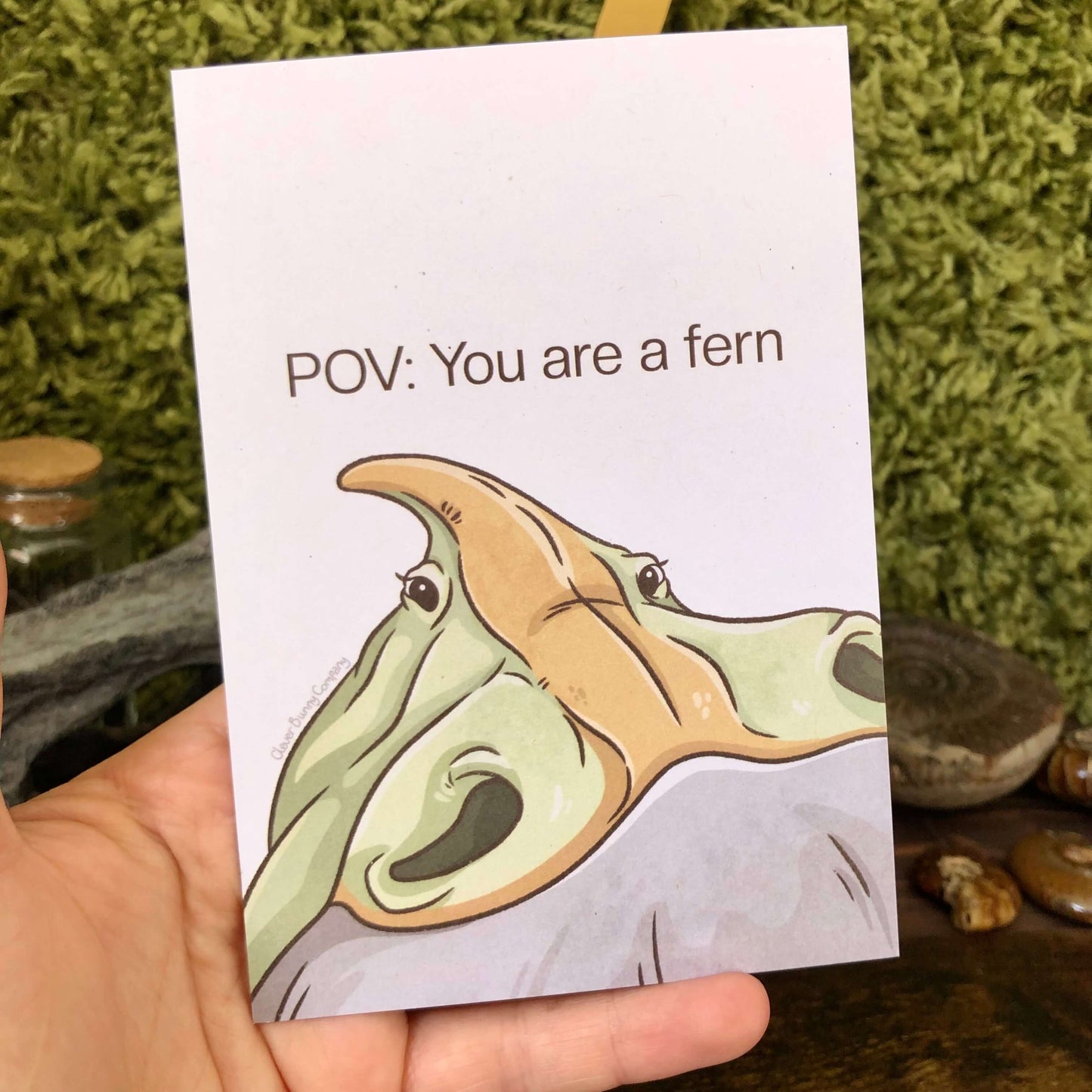 Parasaurolophus POV: you are a fern Meme Art Print