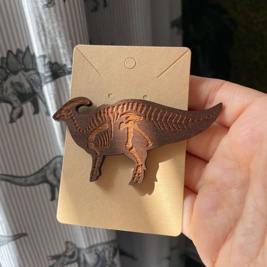 Parasaurolophus Skeleton Pin Badge