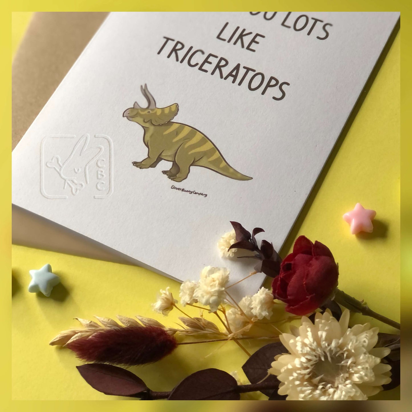 Love you lots like Triceratops Greetings Card - PREORDER ONLY