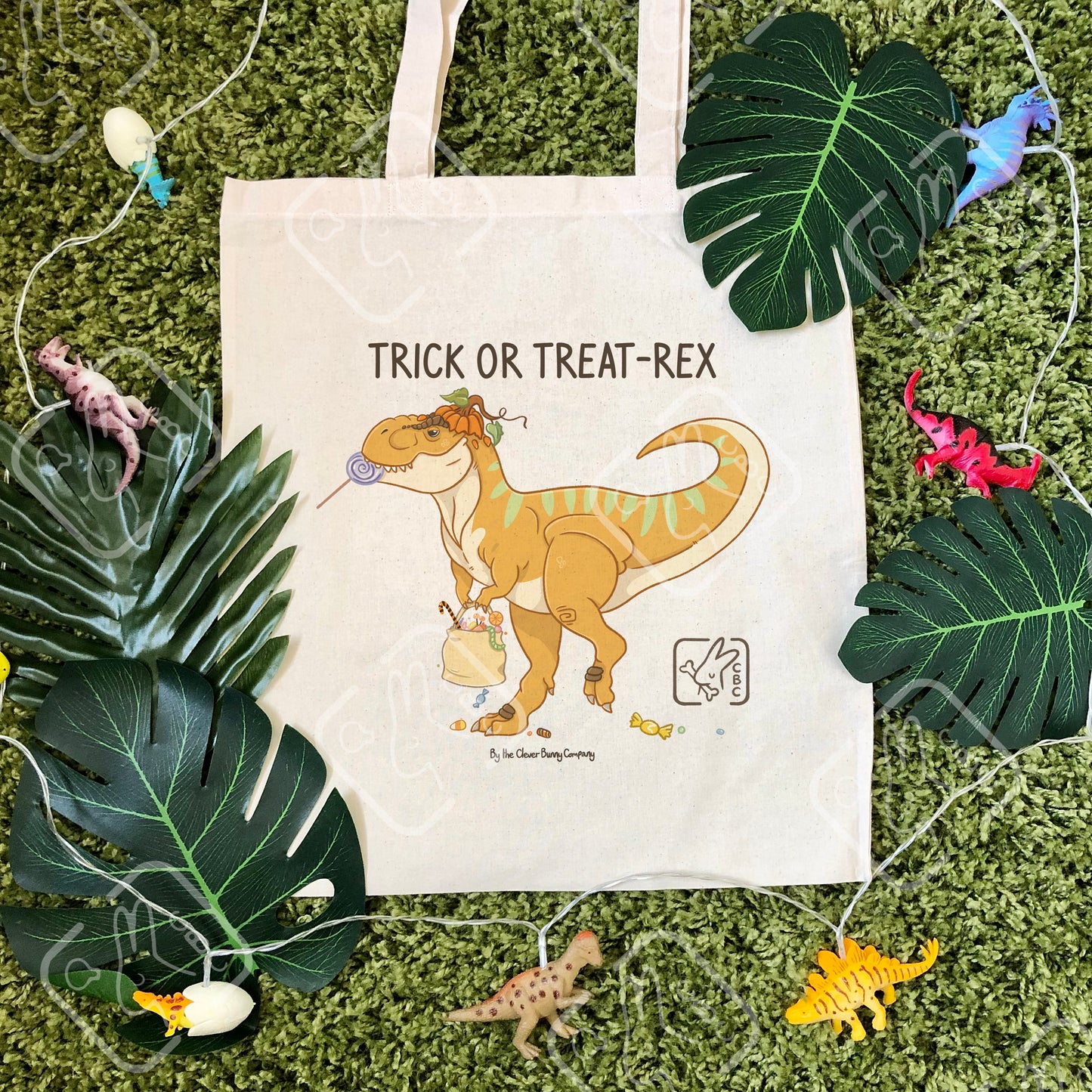 Halloween Preorder - Trick or Treat Rex Tote Bag!